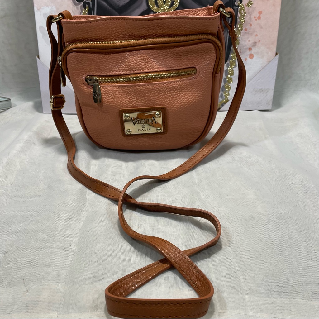 Valentina Pebbled Leather Crossbody, Lnc
